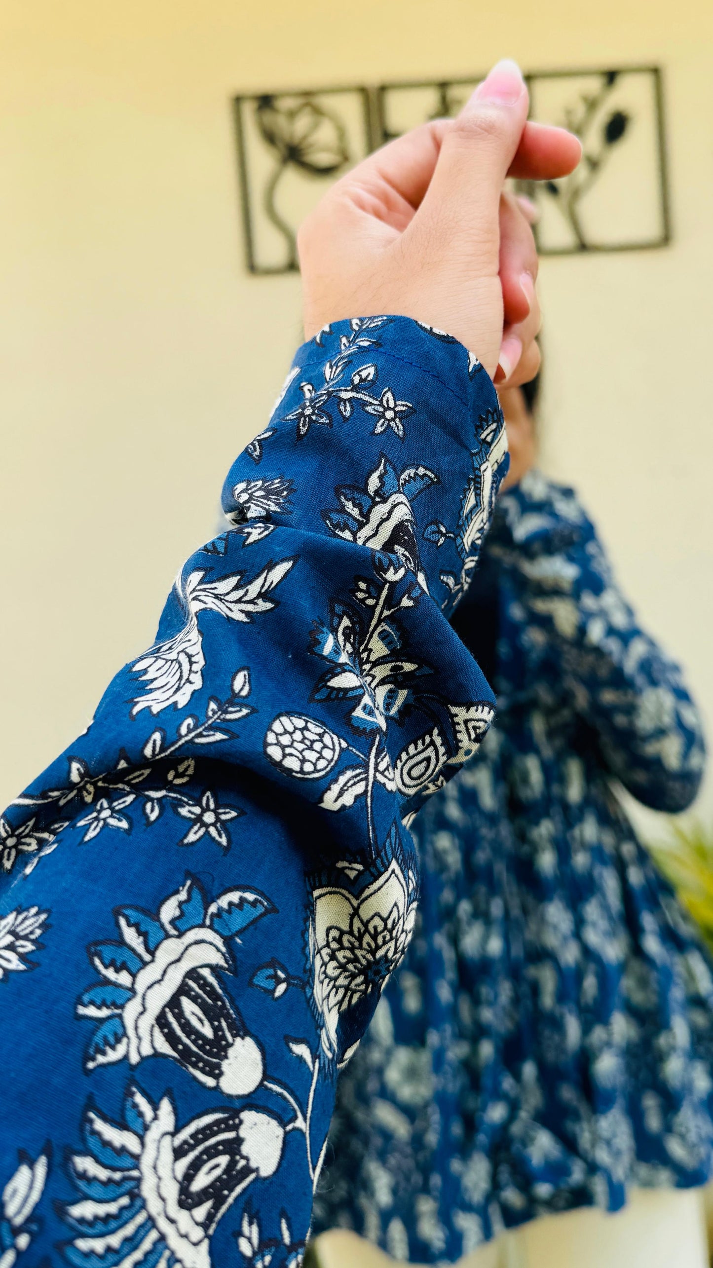 Cotton Flared Printed Full Sleeves Shrug Top