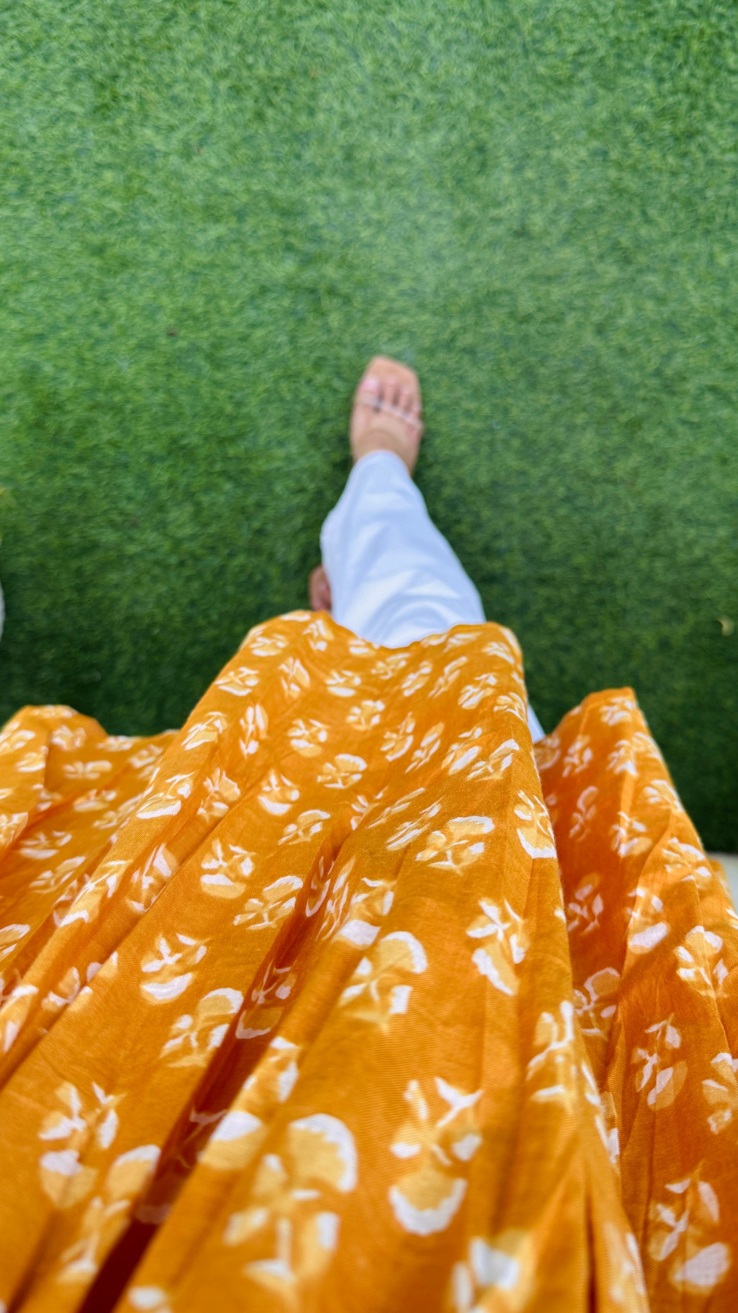 Cotton Yellow Flared Printed Aliacut Peplum Top