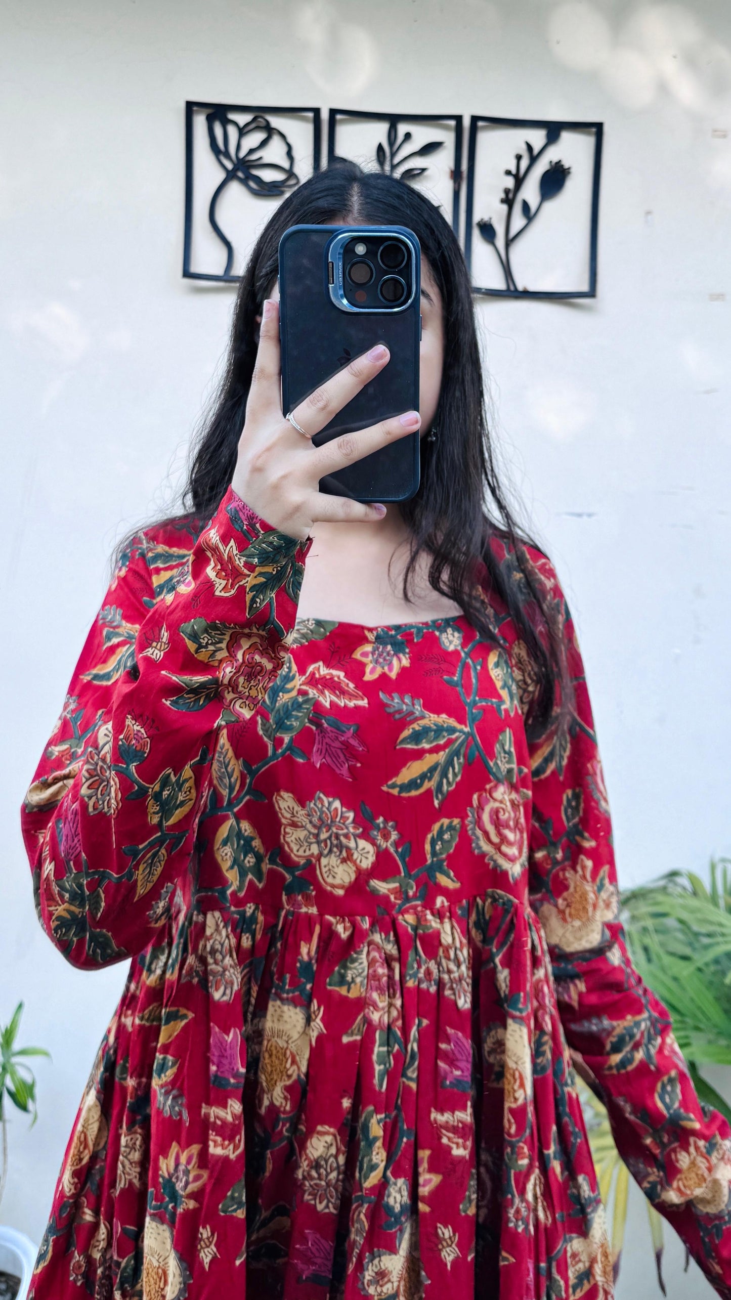 Cotton Full Sleeve Nayra Cut Long Kurti