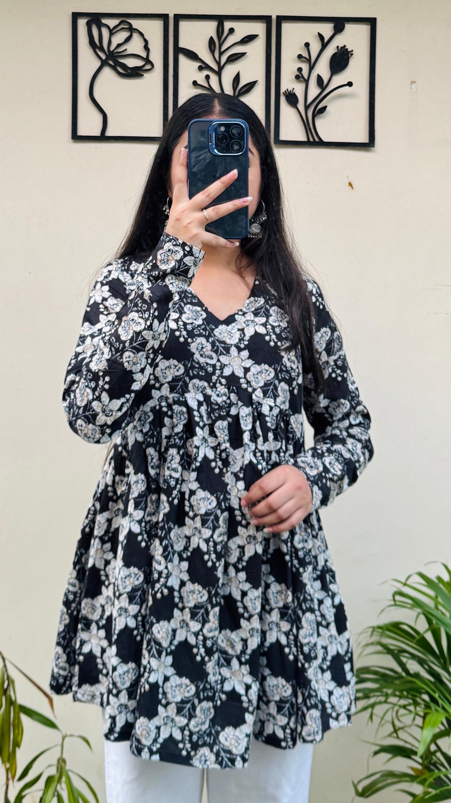Cotton Flared Printed Aliacut Peplum Top