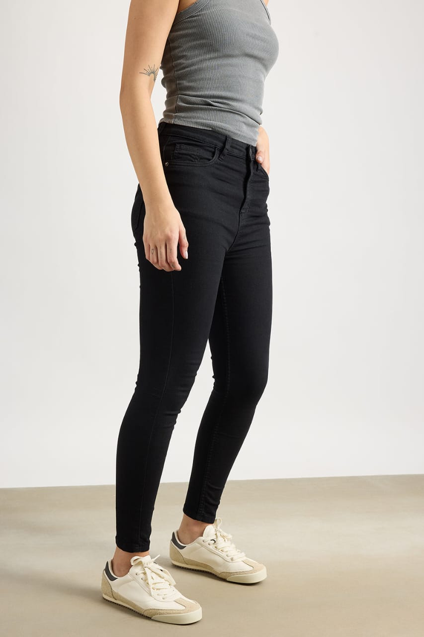 High Waist Black Skin Fit Denim Jeans