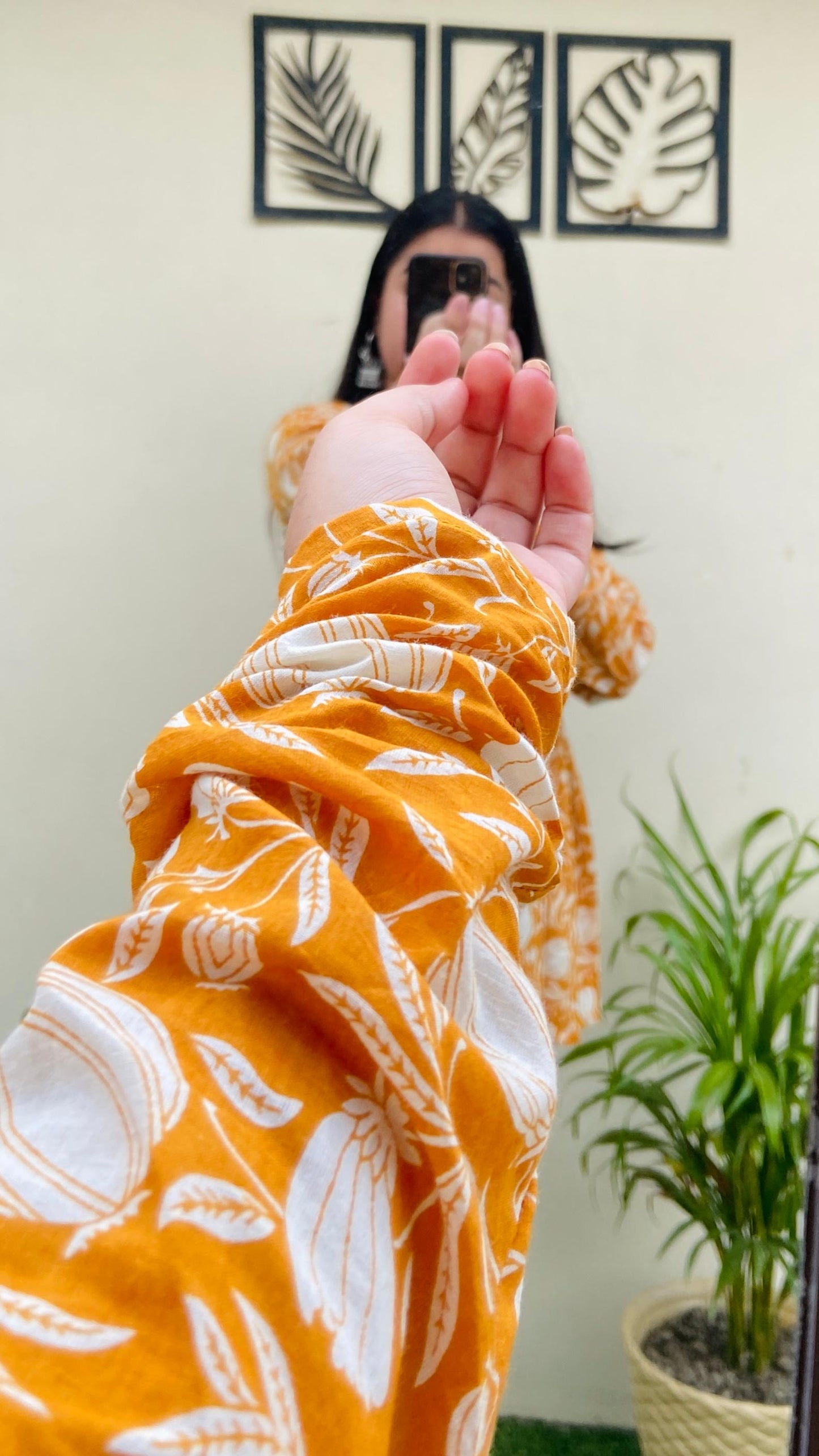Cotton Flared Yellow Floral Print Aliacut Peplum Top
