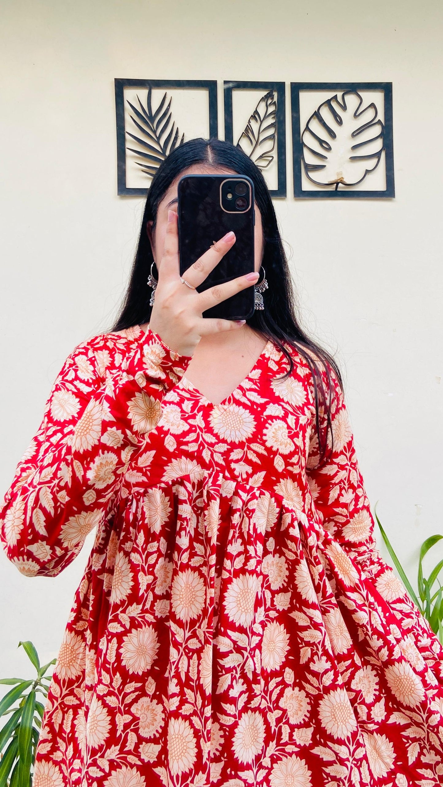 Cotton Flared Printed Aliacut Peplum Top