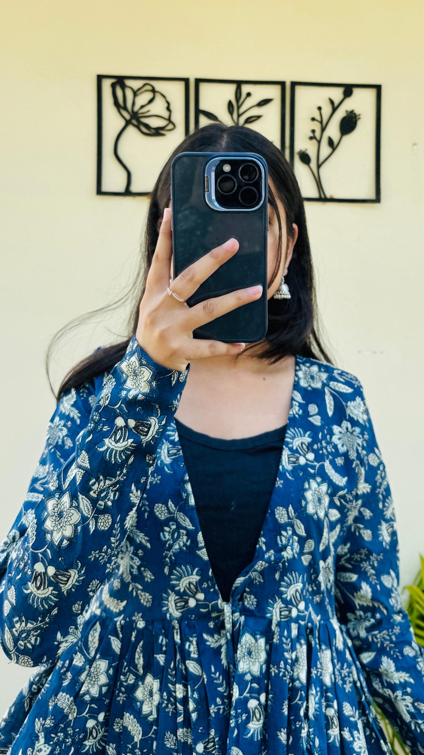 Cotton Flared Printed Full Sleeves Shrug Top