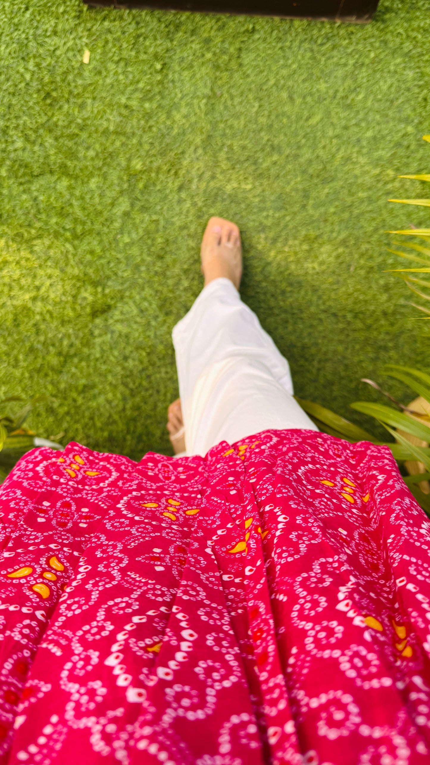 Cotton Dark Pink Flared Printed Aliacut Peplum Top