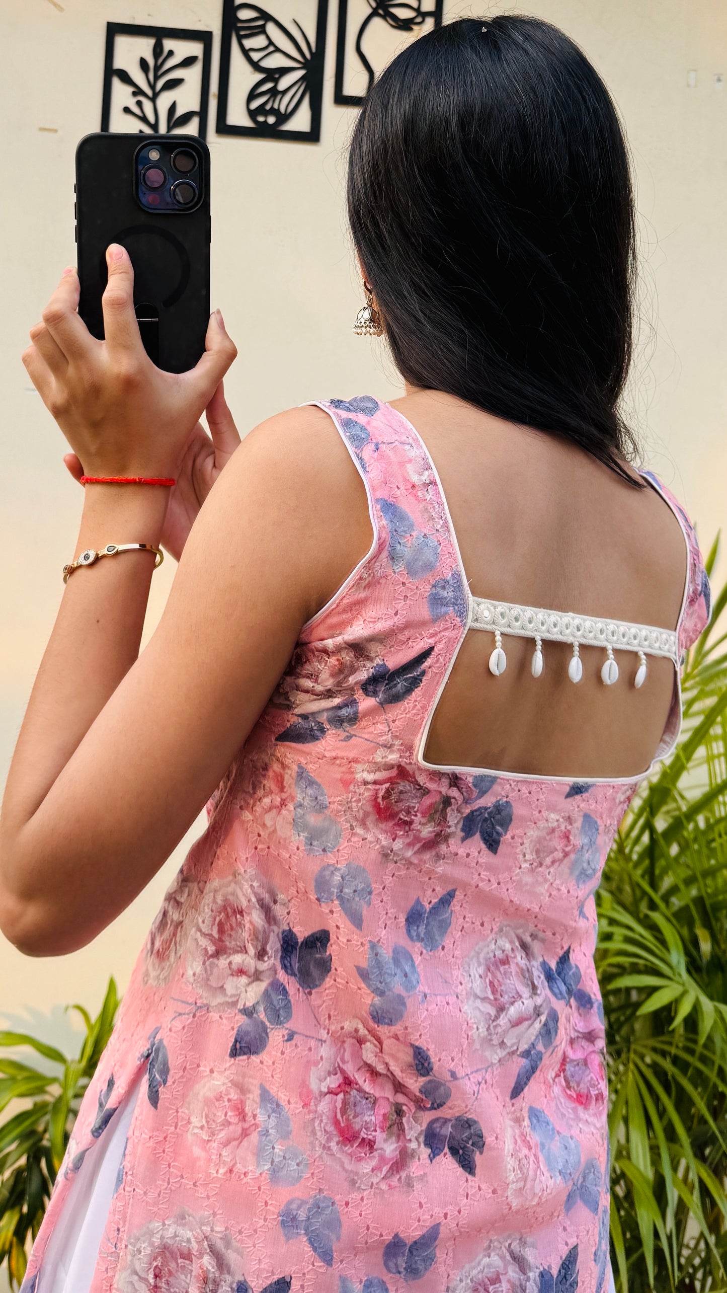 Hakoba Straight Backless Kurti