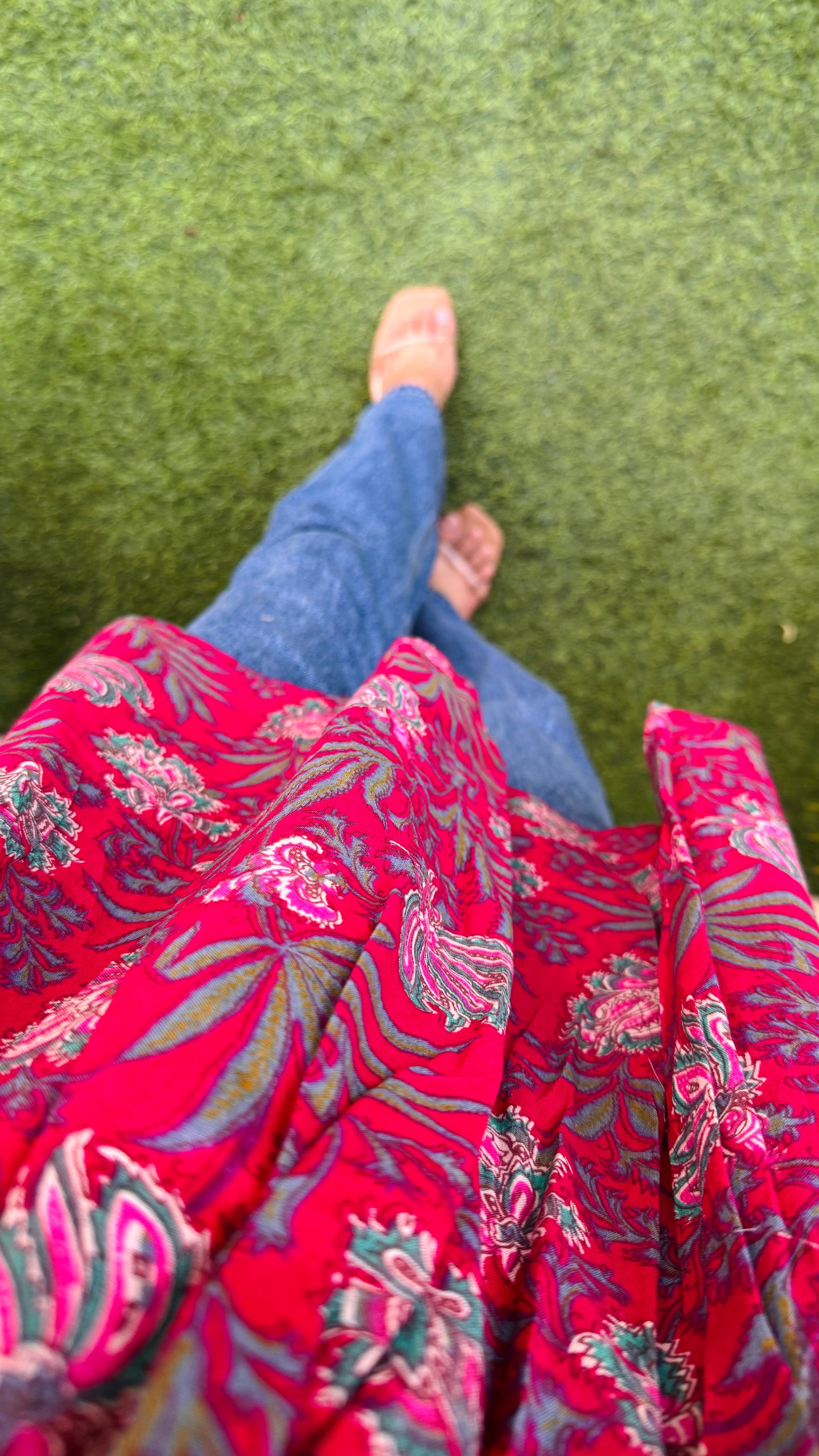 Cotton Dark Pink Flared Printed Aliacut Peplum Top