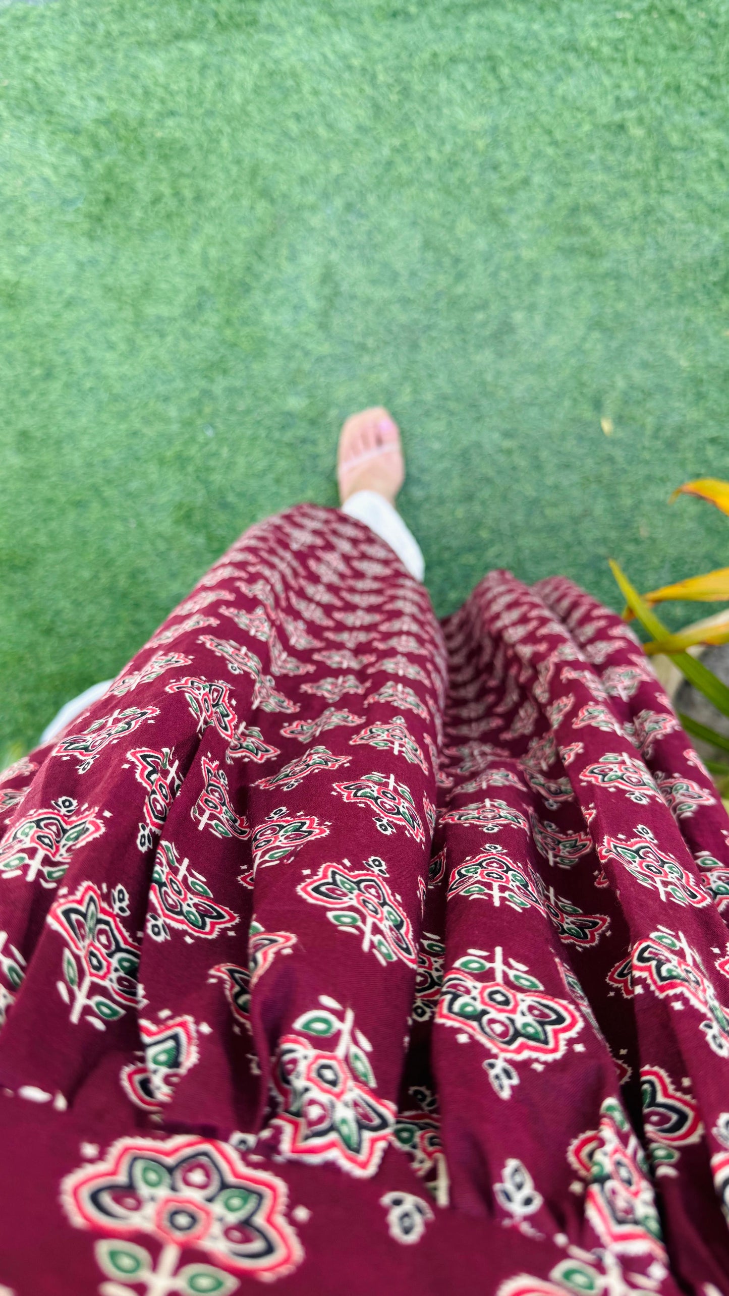 Cotton Full Sleeve Maroon Nayra Cut Long Kurti